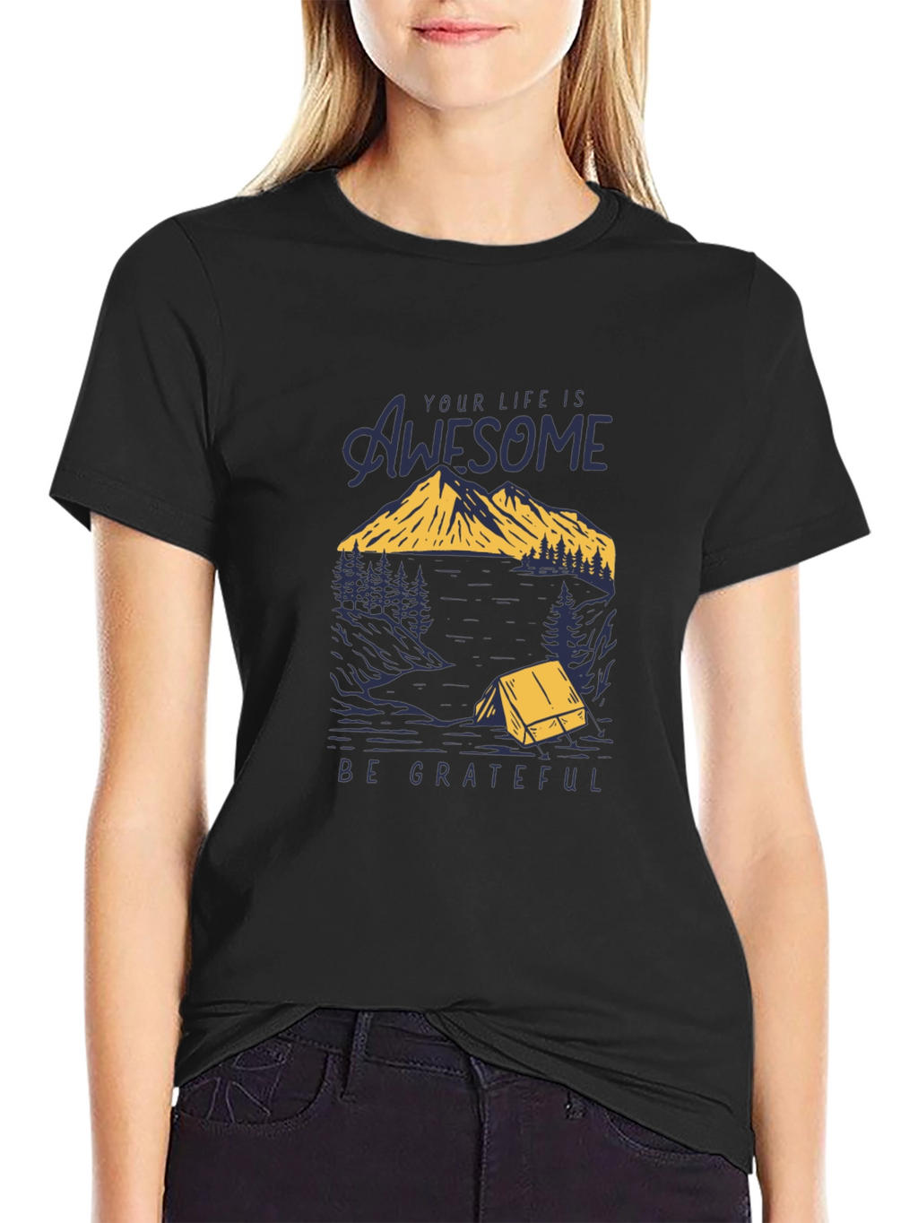 Awesome Life Graphic T-Shirt - Be Grateful Tee