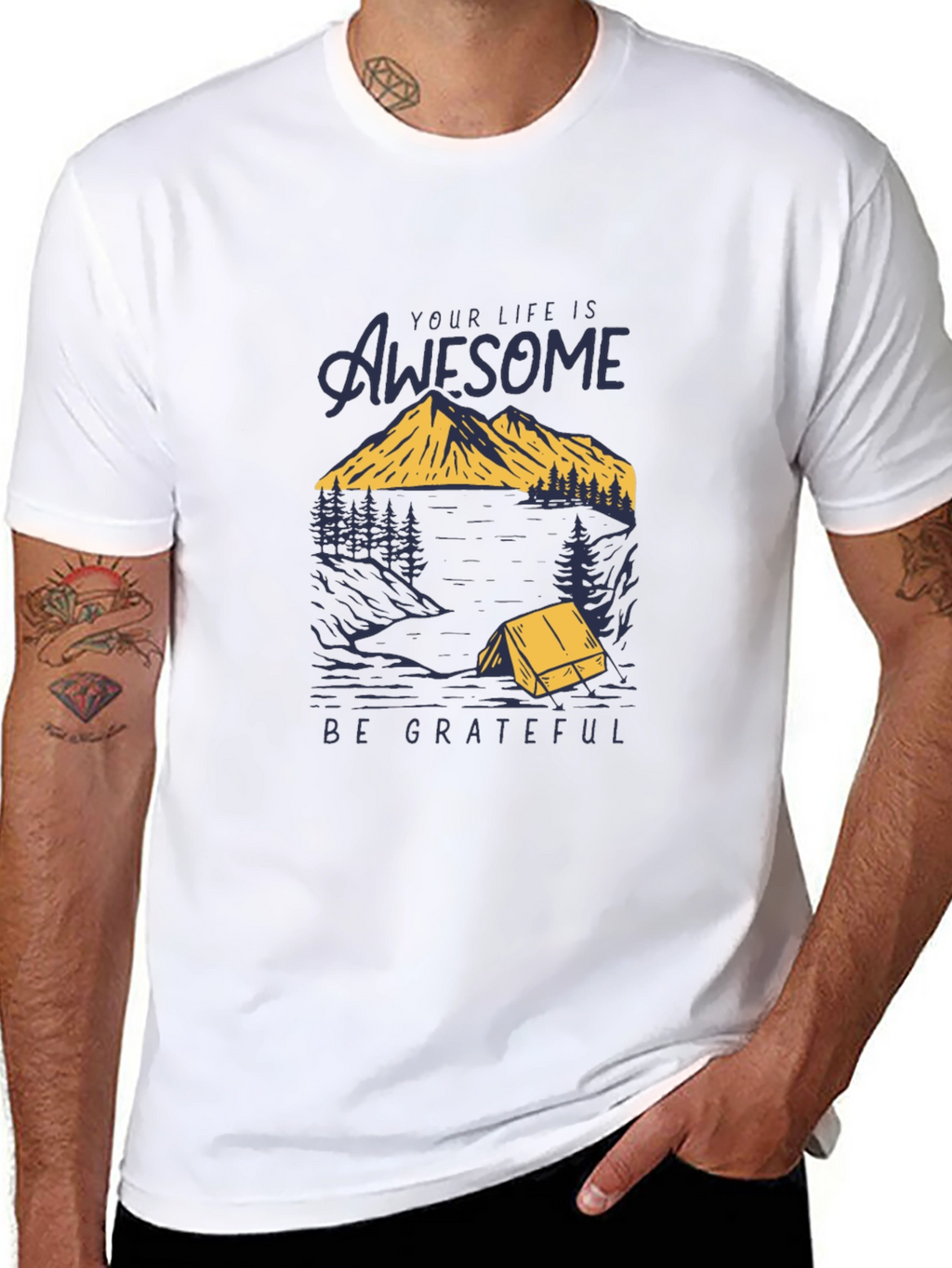 Awesome Life Graphic T-Shirt - Be Grateful Tee