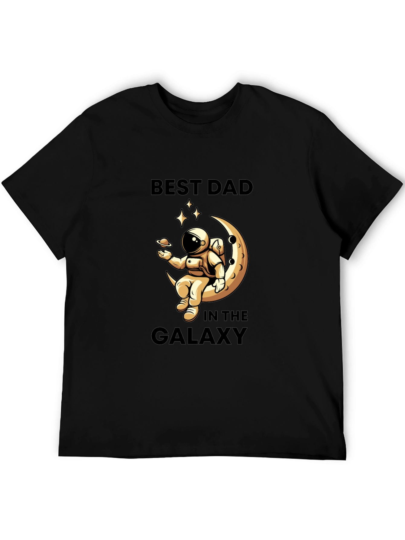 Best Dad in the Galaxy Black T-Shirt
