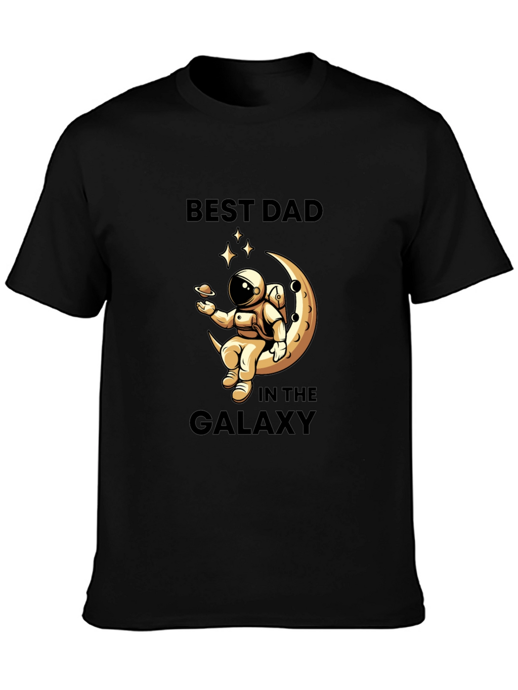 Best Dad in the Galaxy Black T-Shirt
