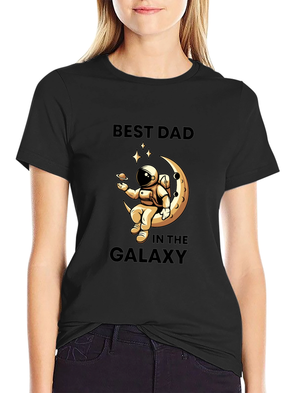 Best Dad in the Galaxy Black T-Shirt