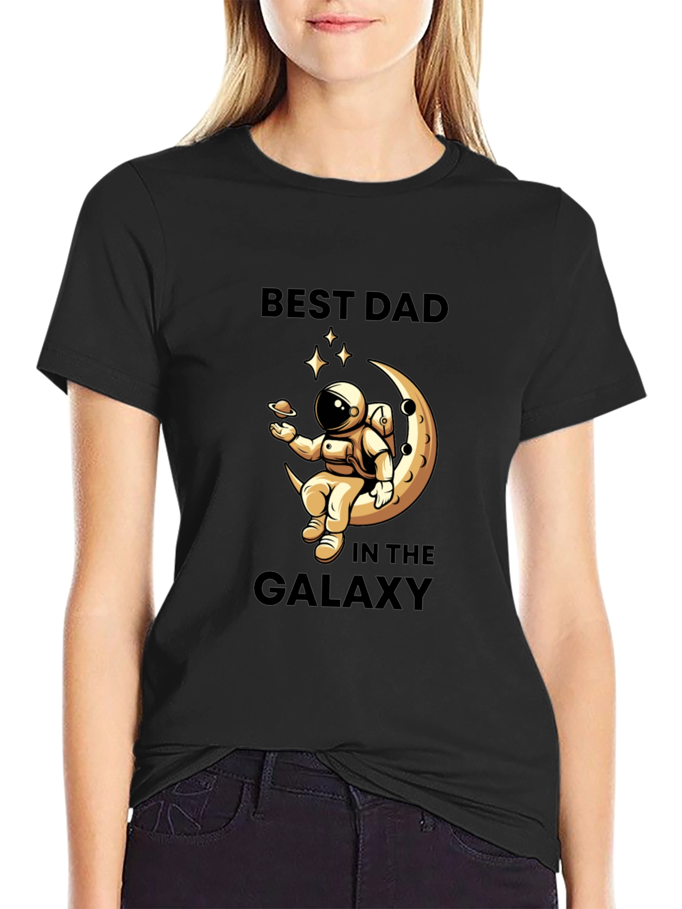 Best Dad in the Galaxy Black T-Shirt