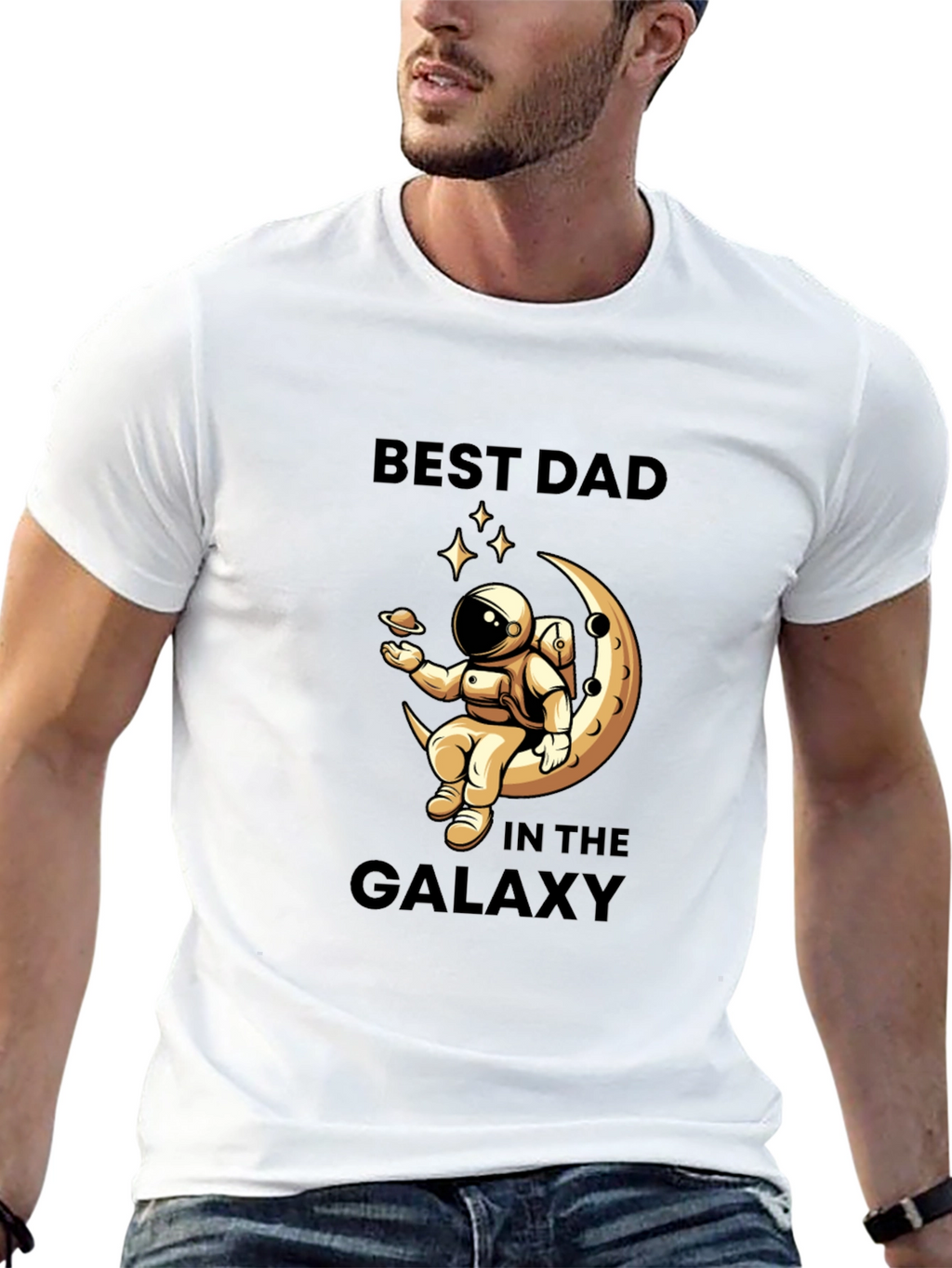 Best Dad in the Galaxy Black T-Shirt