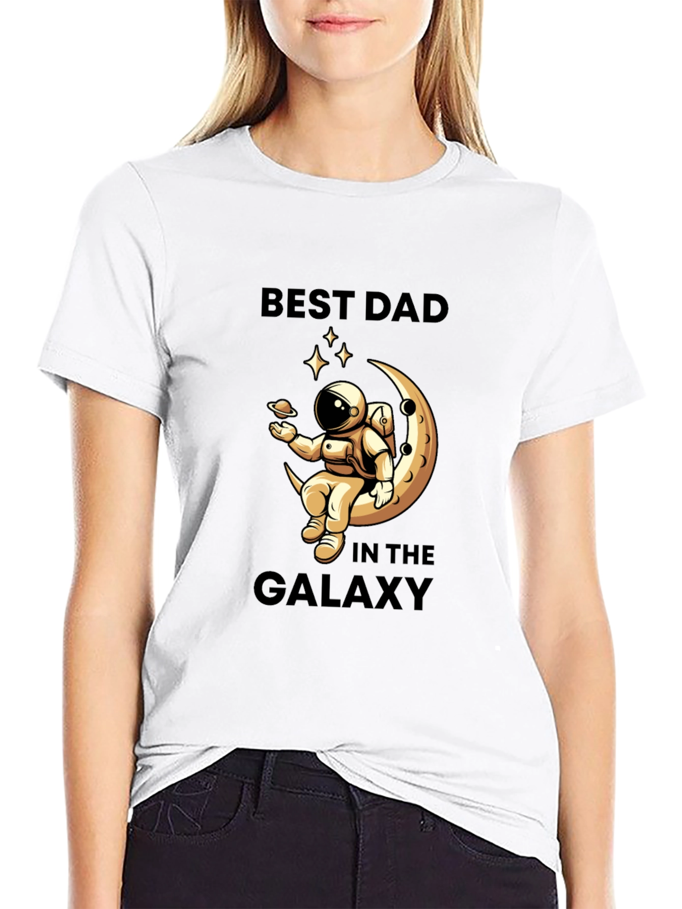 Best Dad in the Galaxy Black T-Shirt