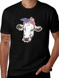 Cow USA Flag Bandana T-Shirt