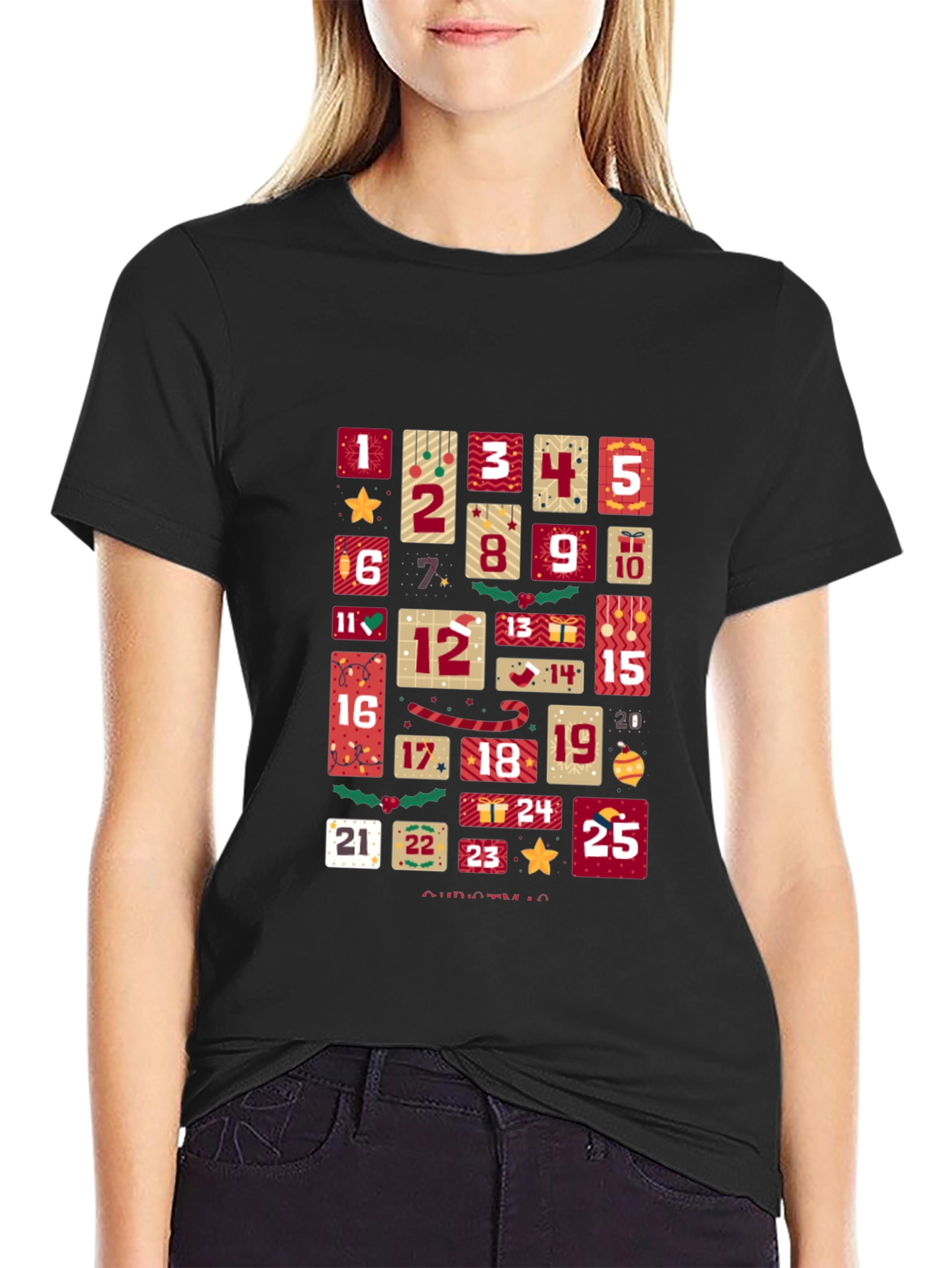Christmas Advent Calendar T-Shirt - Festive Holiday Tee