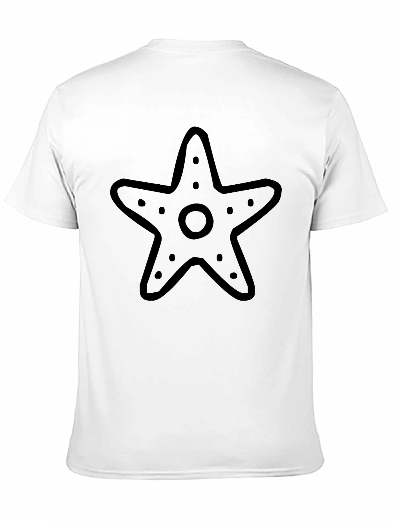 Starfish Graphic Tee - Black Cotton Casual Shirt