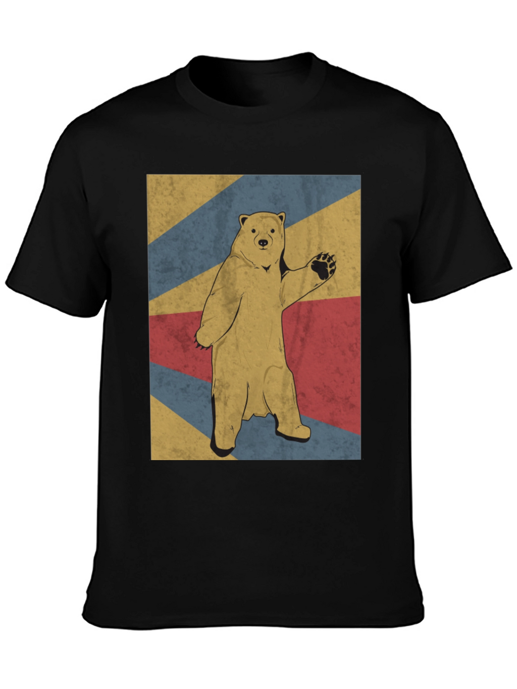 Retro Bear Graphic Tee - Mens Black T-Shirt