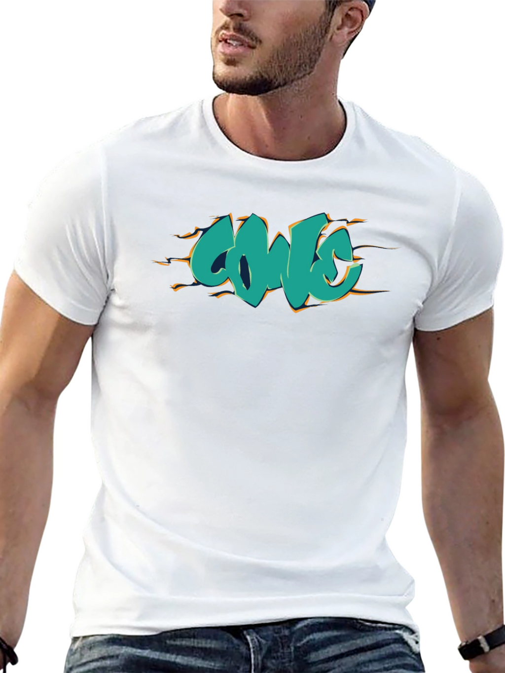 Cool Graffiti Style Graphic Tee - Black Cotton Shirt