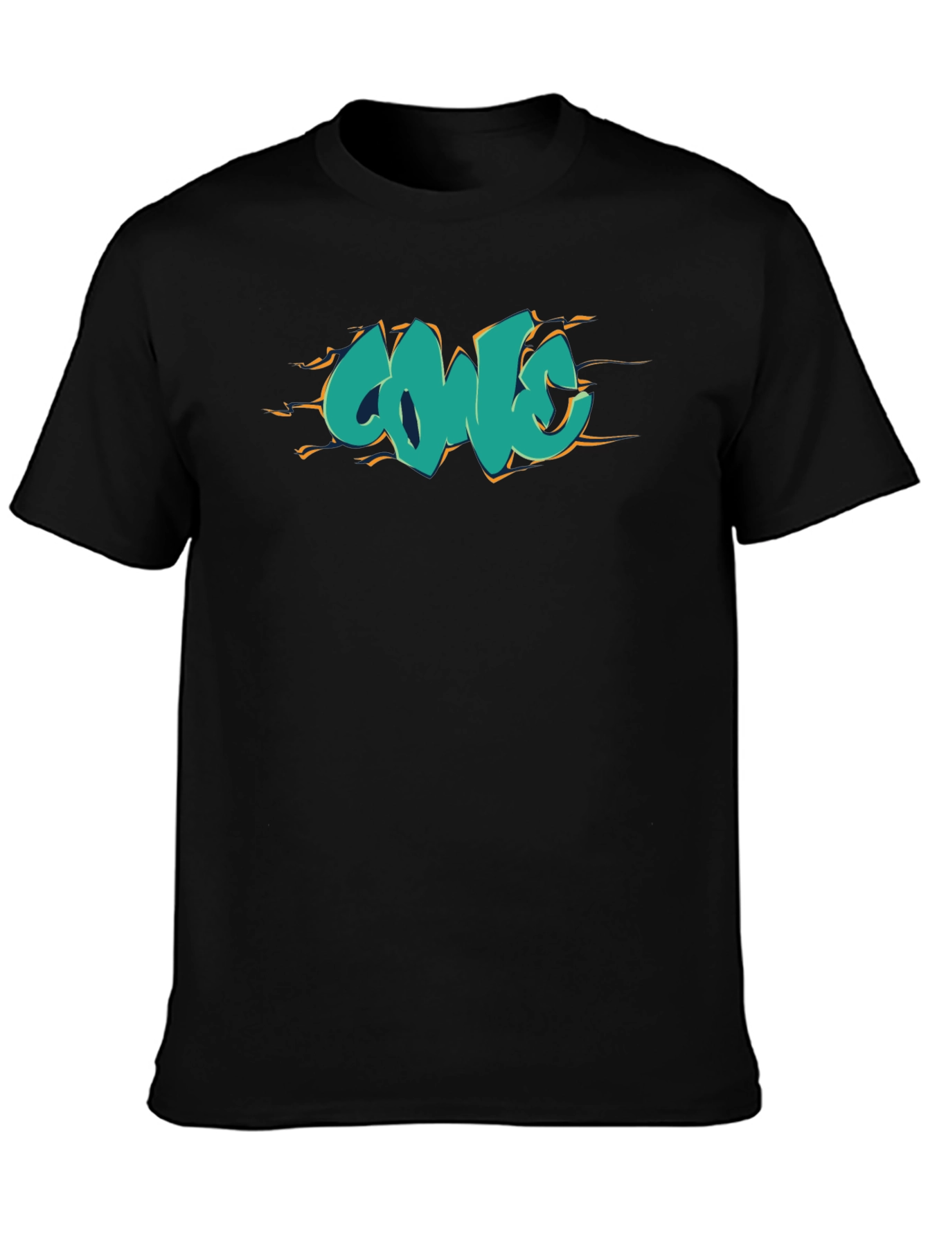 Cool Graffiti Style Graphic Tee - Black Cotton Shirt
