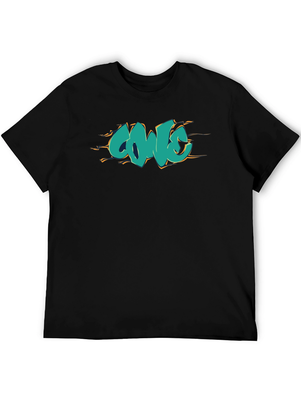 Cool Graffiti Style Graphic Tee - Black Cotton Shirt