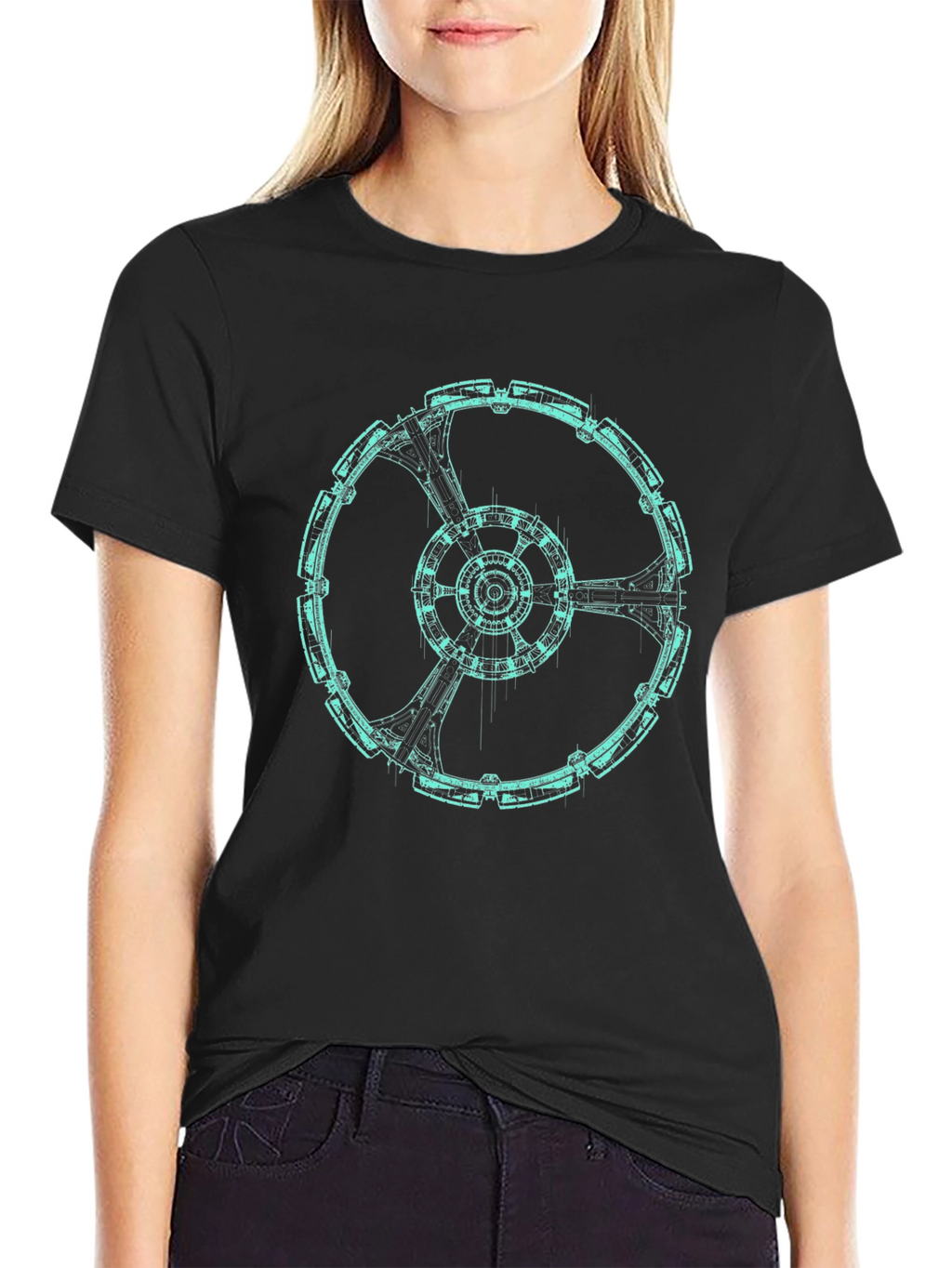 Sci-Fi Ring Graphic Tee - Modern Design
