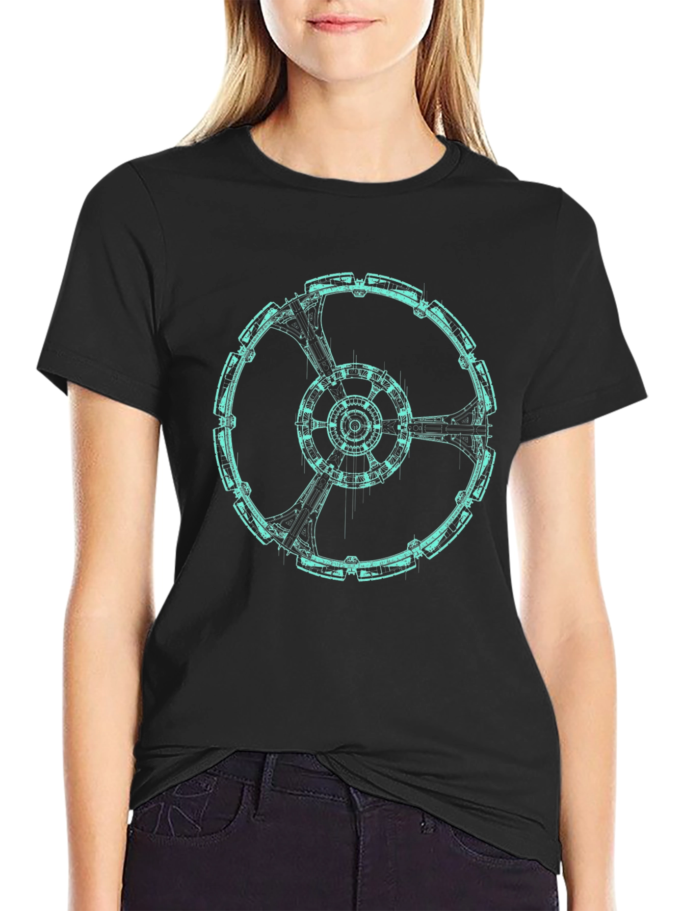 Sci-Fi Ring Graphic Tee - Modern Design