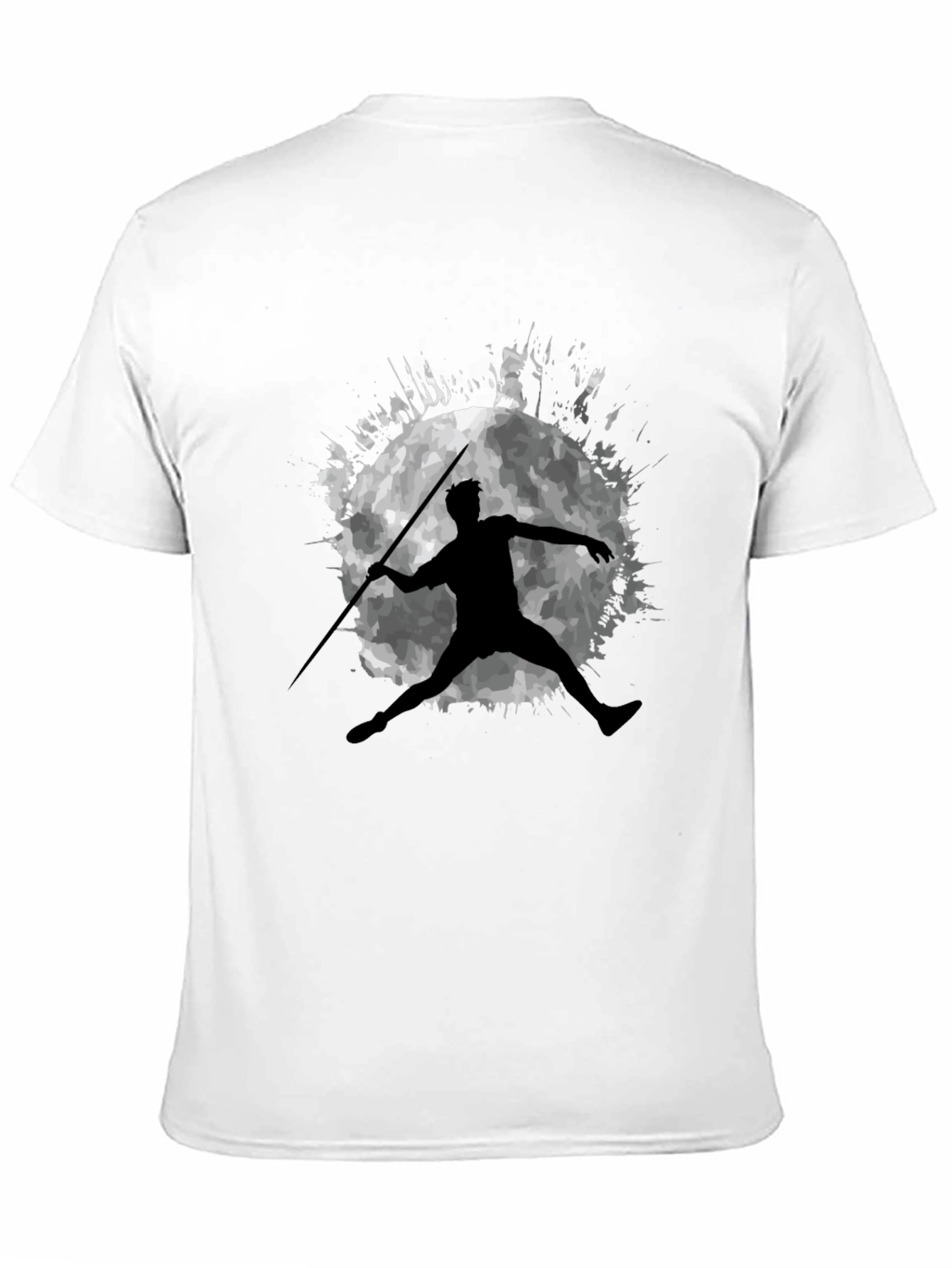 Javelin Thrower Moon Graphic Black T-Shirt