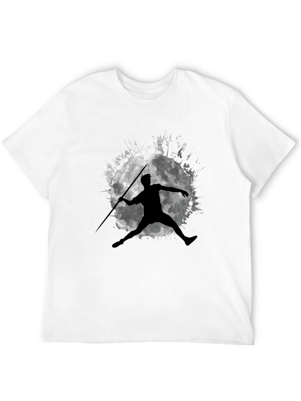 Javelin Thrower Moon Graphic Black T-Shirt