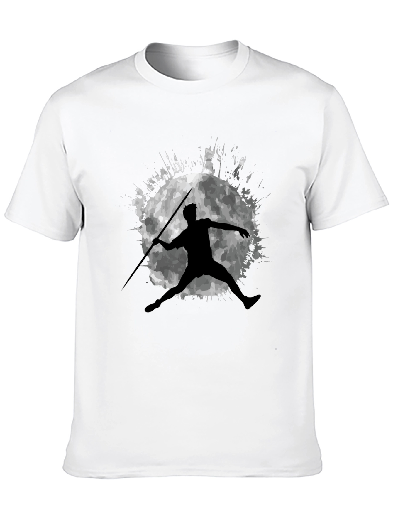 Javelin Thrower Moon Graphic Black T-Shirt
