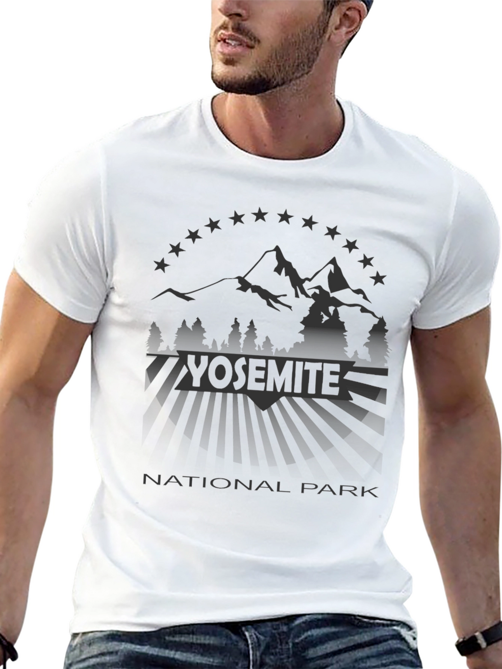 Yosemite National Park Mens Black T-Shirt