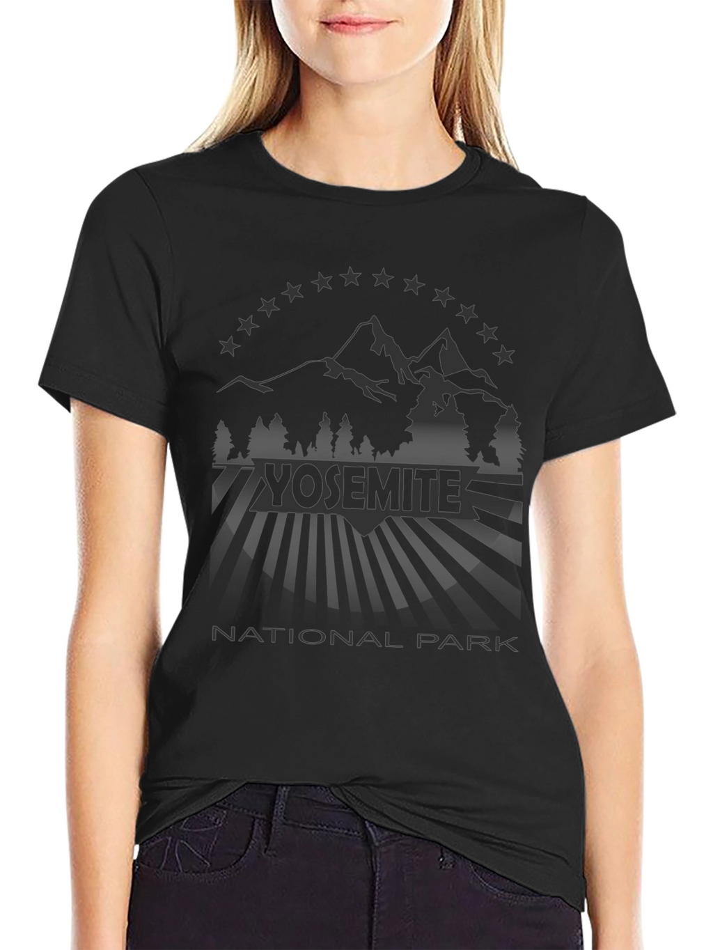 Yosemite National Park Mens Black T-Shirt