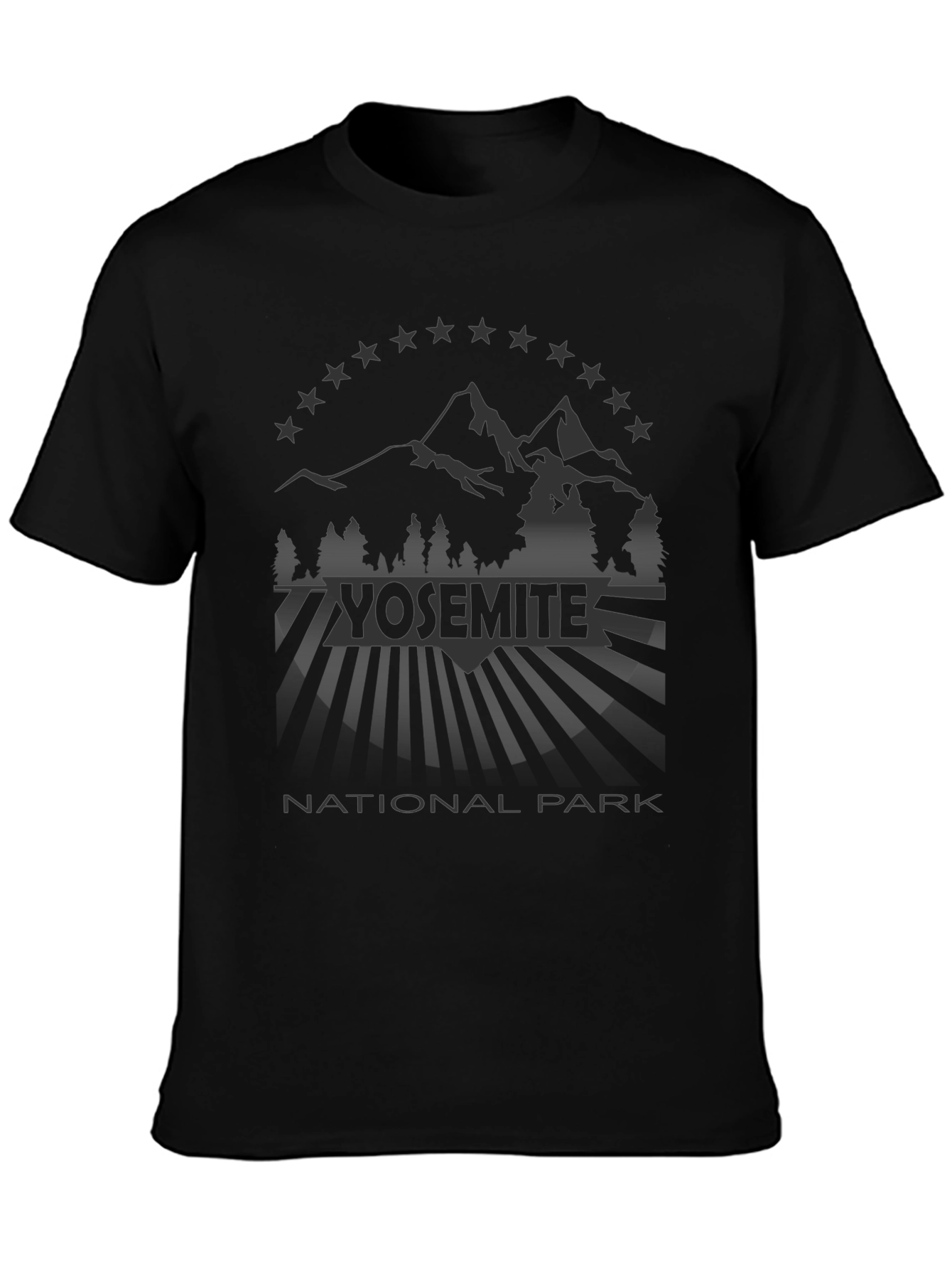 Yosemite National Park Mens Black T-Shirt