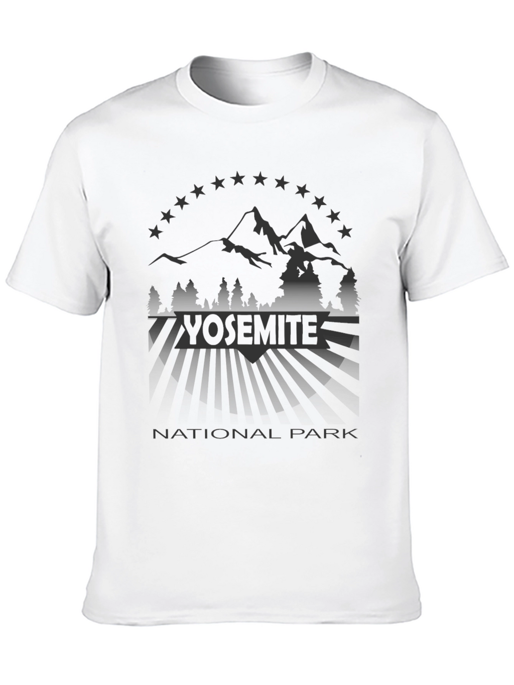 Yosemite National Park Mens Black T-Shirt