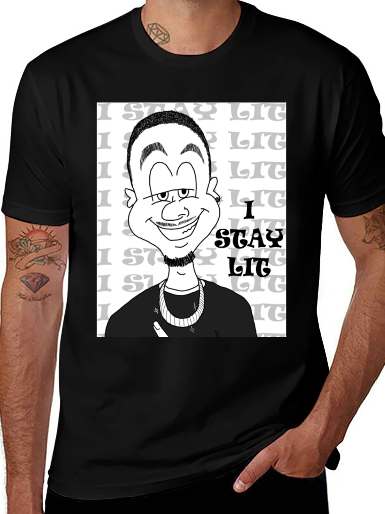 Stay Lit Black Graphic T-Shirt