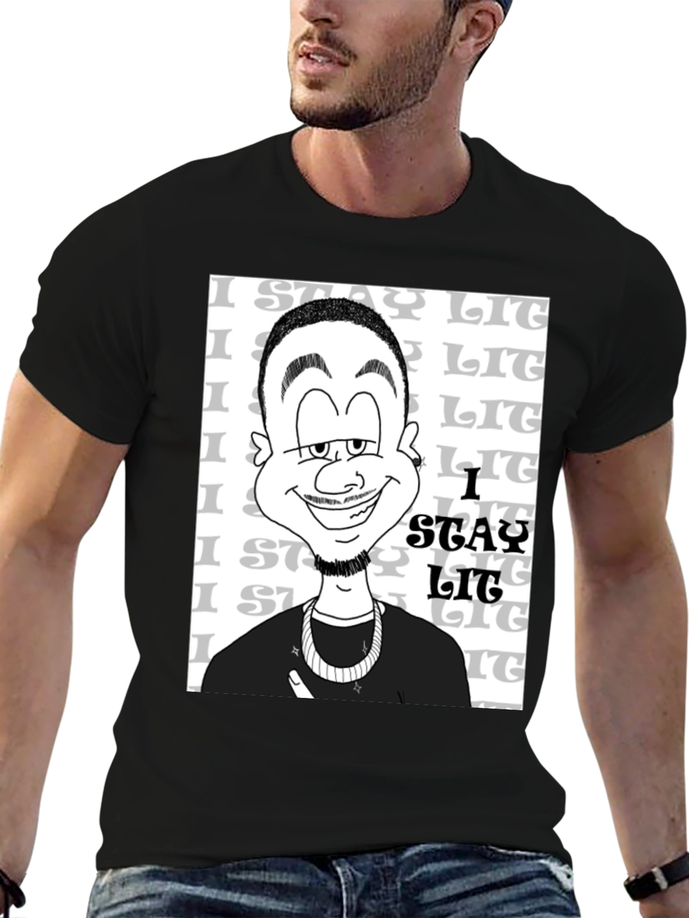 Stay Lit Black Graphic T-Shirt