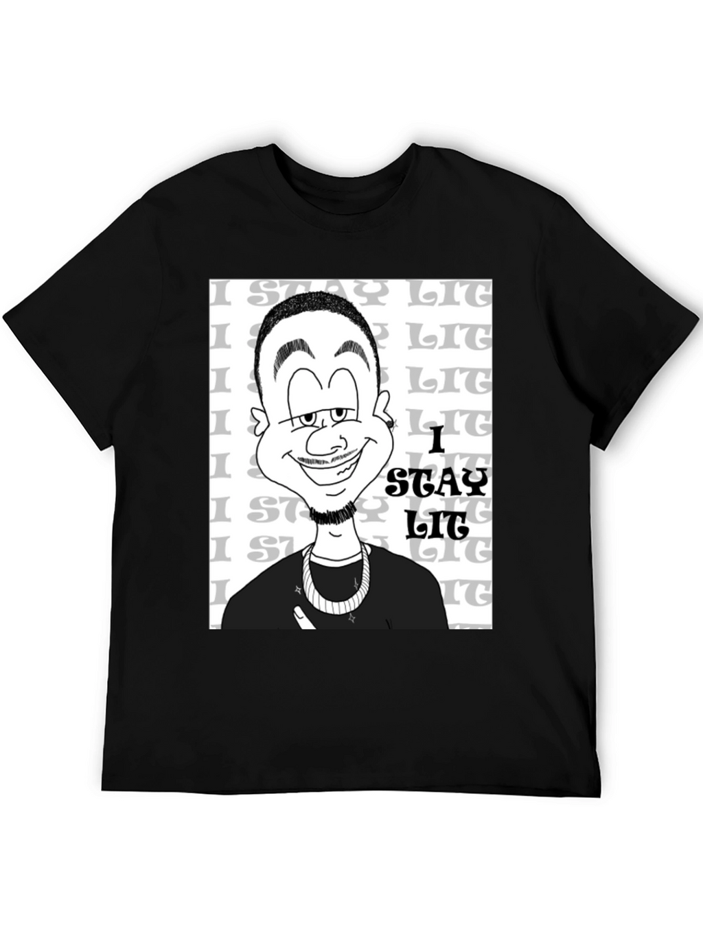 Stay Lit Black Graphic T-Shirt