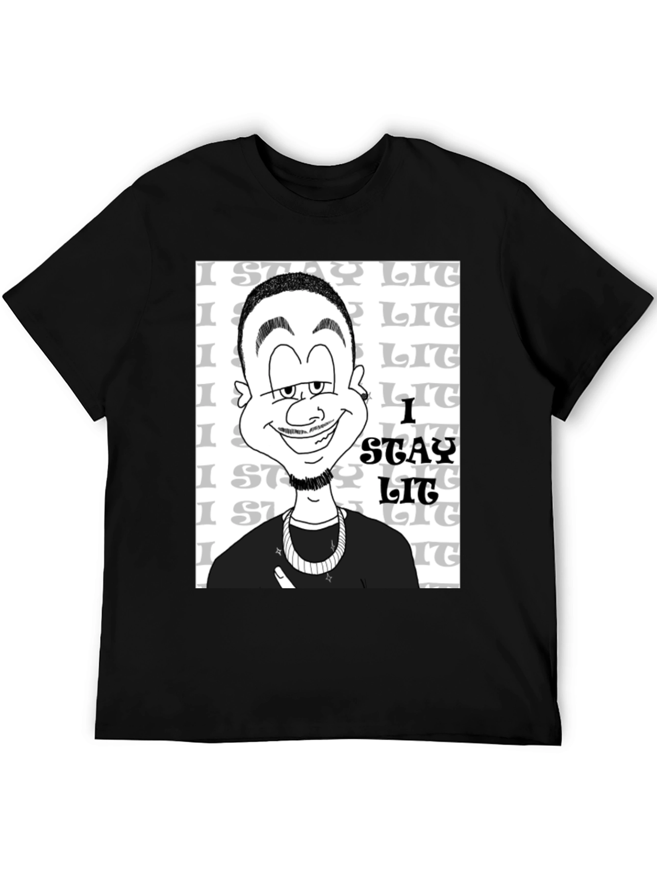 Stay Lit Black Graphic T-Shirt