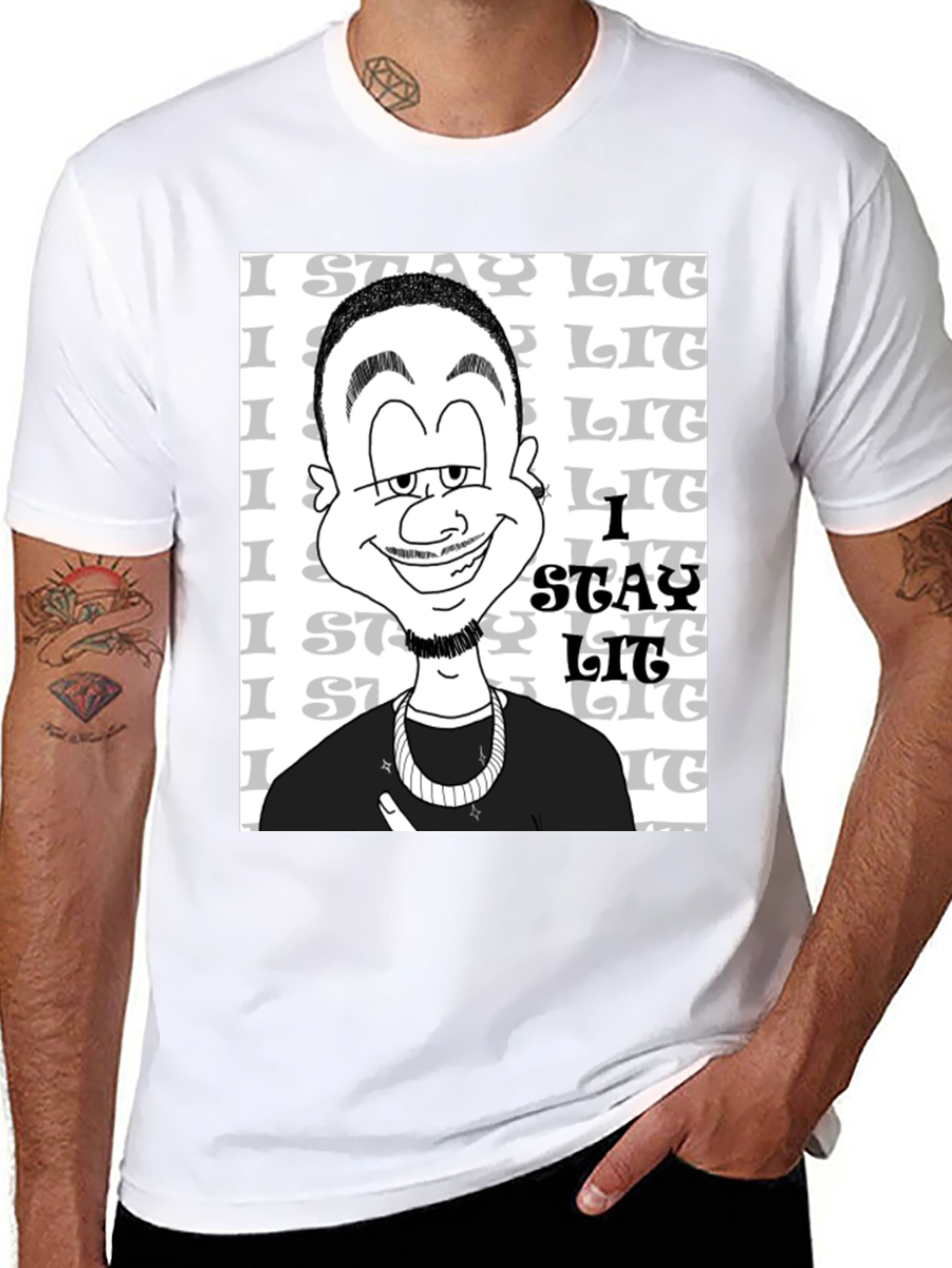 Stay Lit Black Graphic T-Shirt