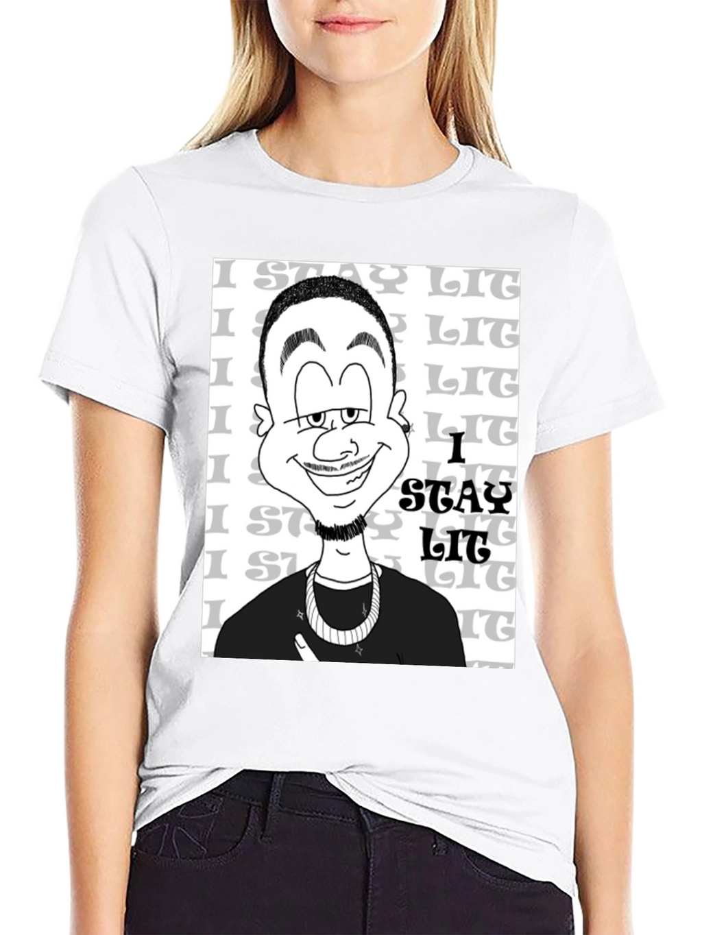 Stay Lit Black Graphic T-Shirt
