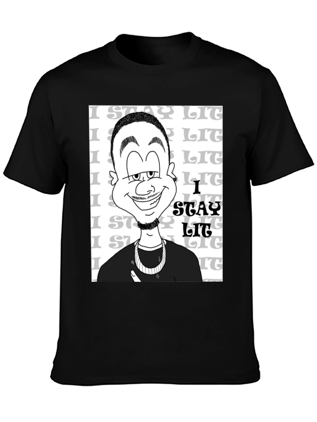 Stay Lit Black Graphic T-Shirt