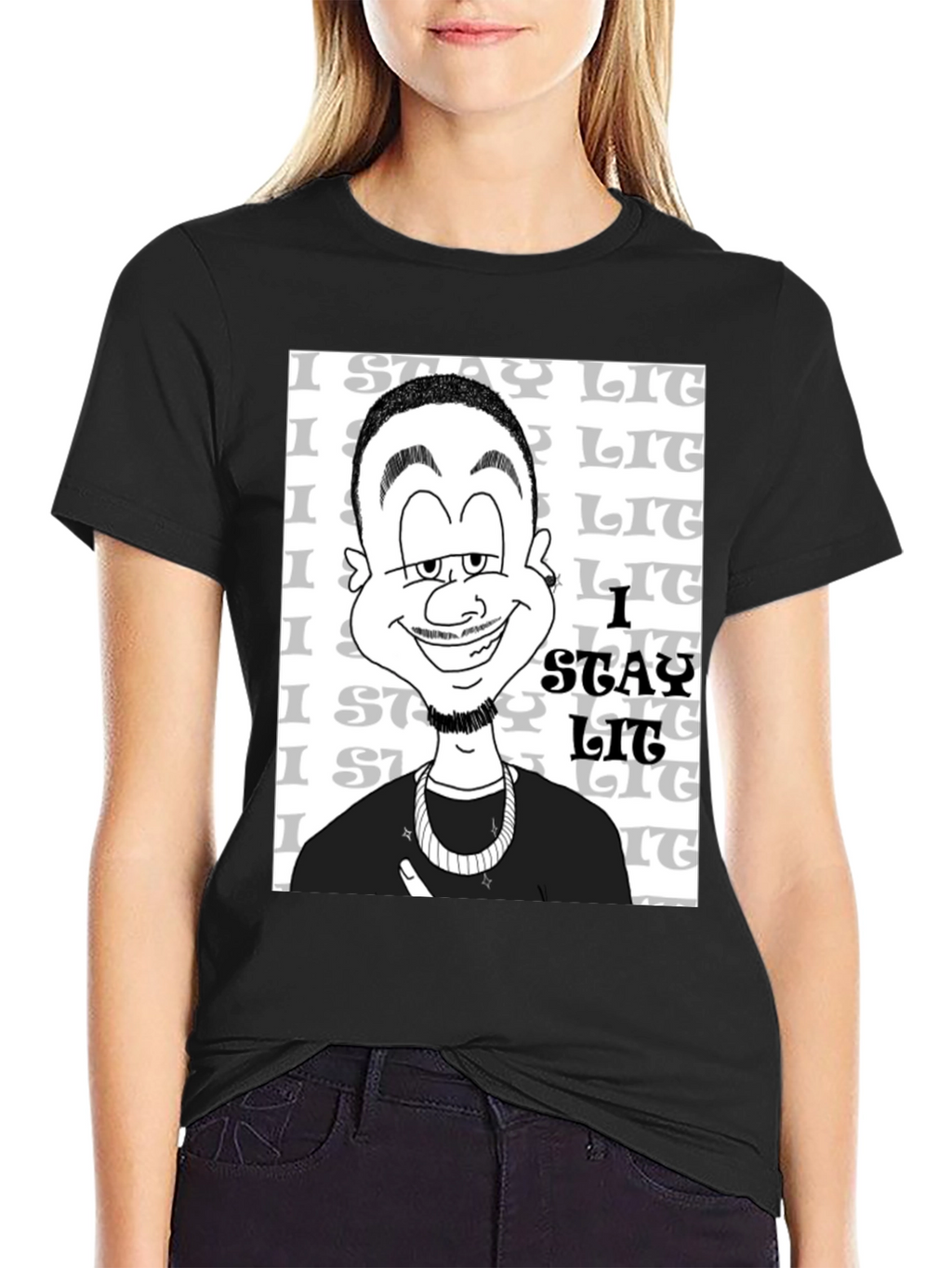 Stay Lit Black Graphic T-Shirt