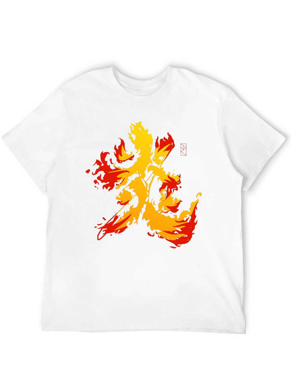 Fiery Kanji Graphic Tee - Bold Black Shirt