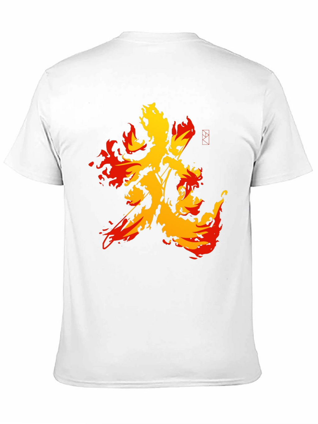 Fiery Kanji Graphic Tee - Bold Black Shirt