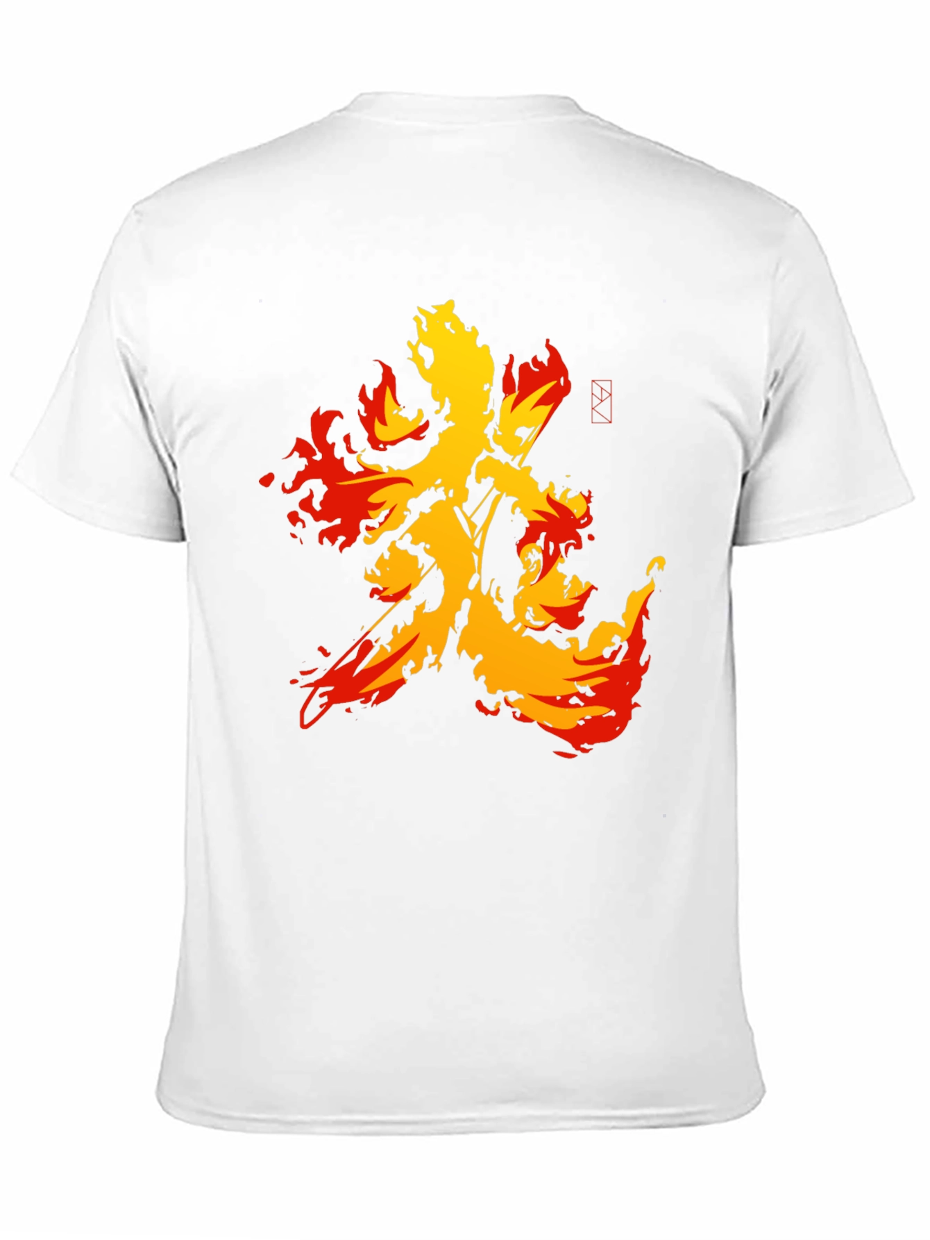 Fiery Kanji Graphic Tee - Bold Black Shirt