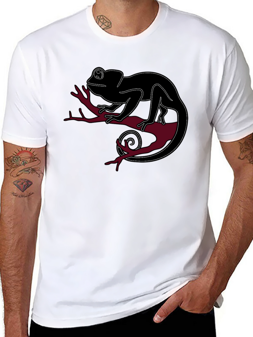 Chameleon Graphic Tee - Unique Animal Design