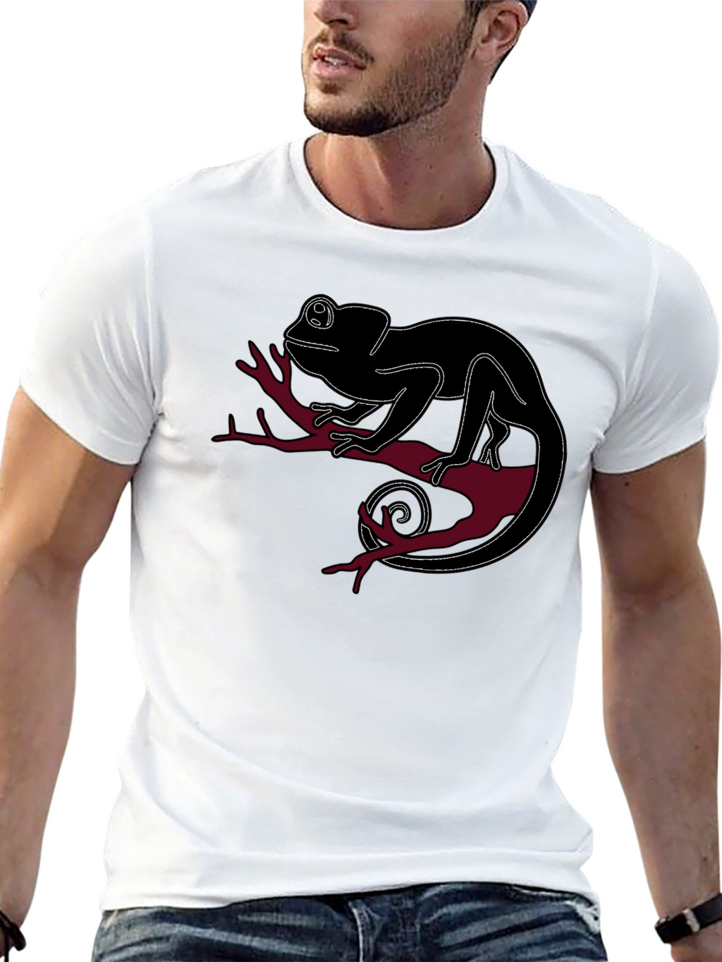 Chameleon Graphic Tee - Unique Animal Design