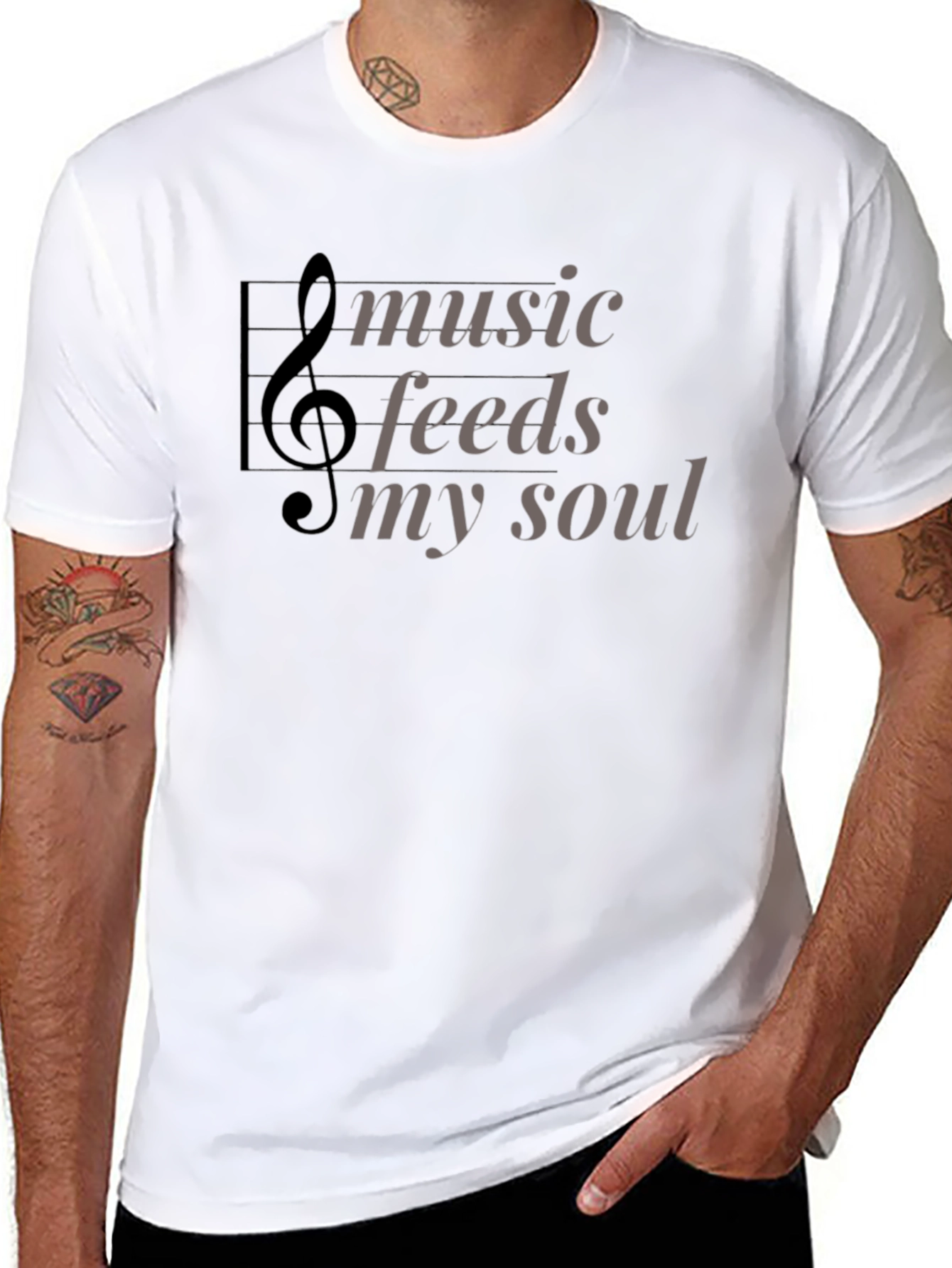 Music Feeds My Soul Black T-Shirt