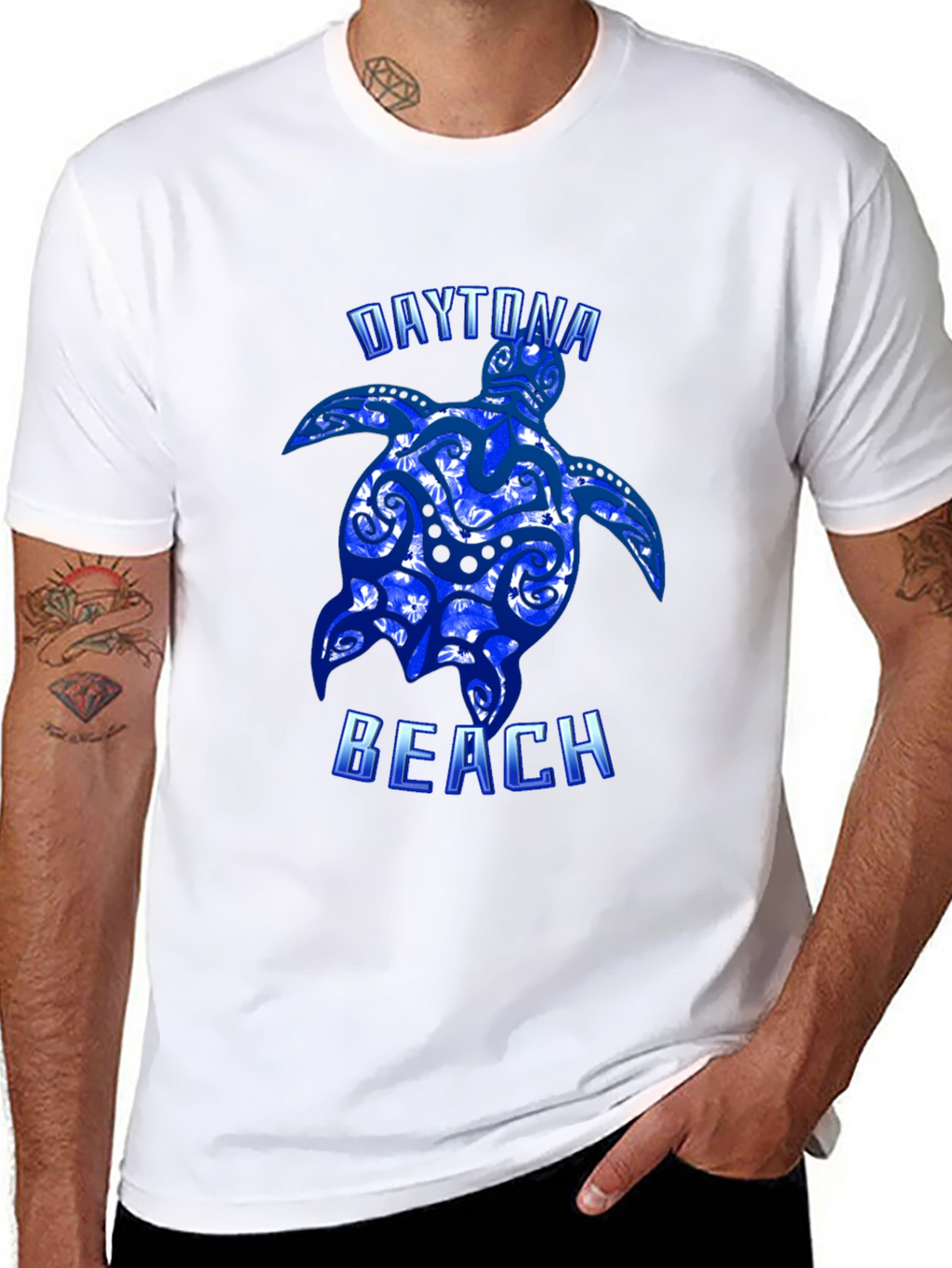 Daytona Beach Turtle Graphic Tee - Black