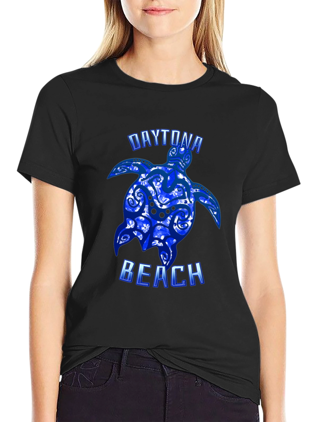 Daytona Beach Turtle Graphic Tee - Black