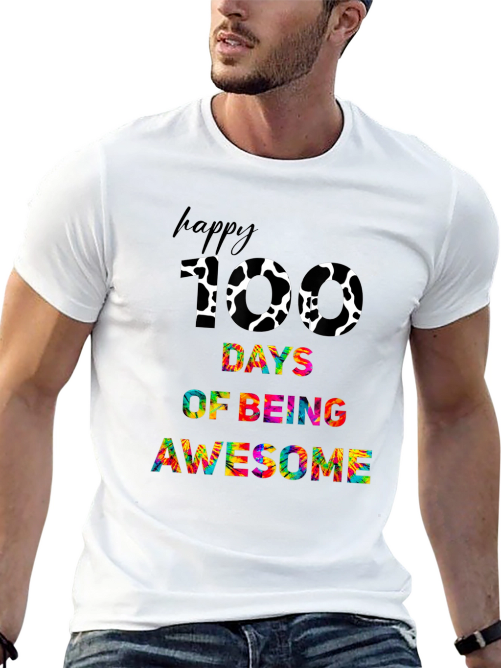 Happy 100 Days Awesome Black T-shirt