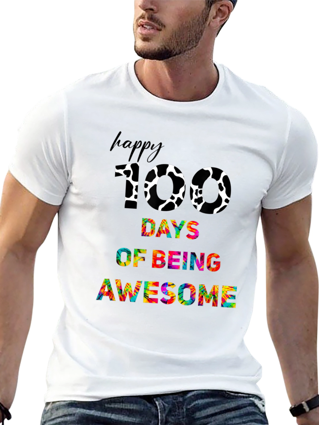 Happy 100 Days Awesome Black T-shirt