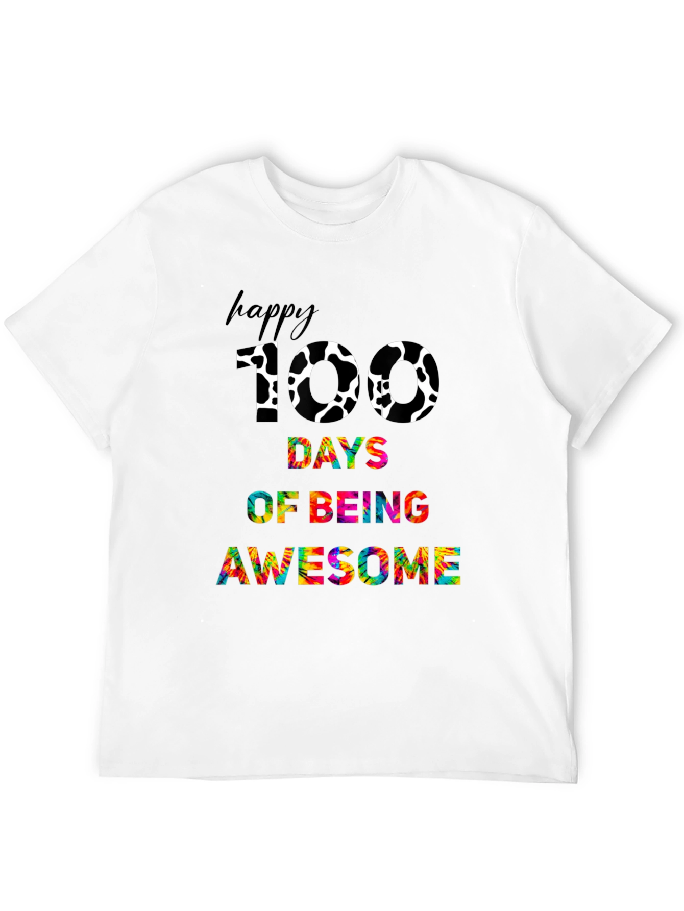 Happy 100 Days Awesome Black T-shirt