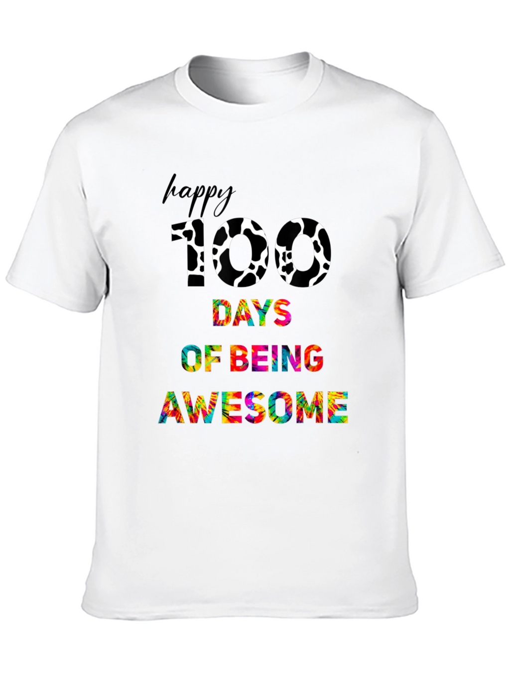 Happy 100 Days Awesome Black T-shirt