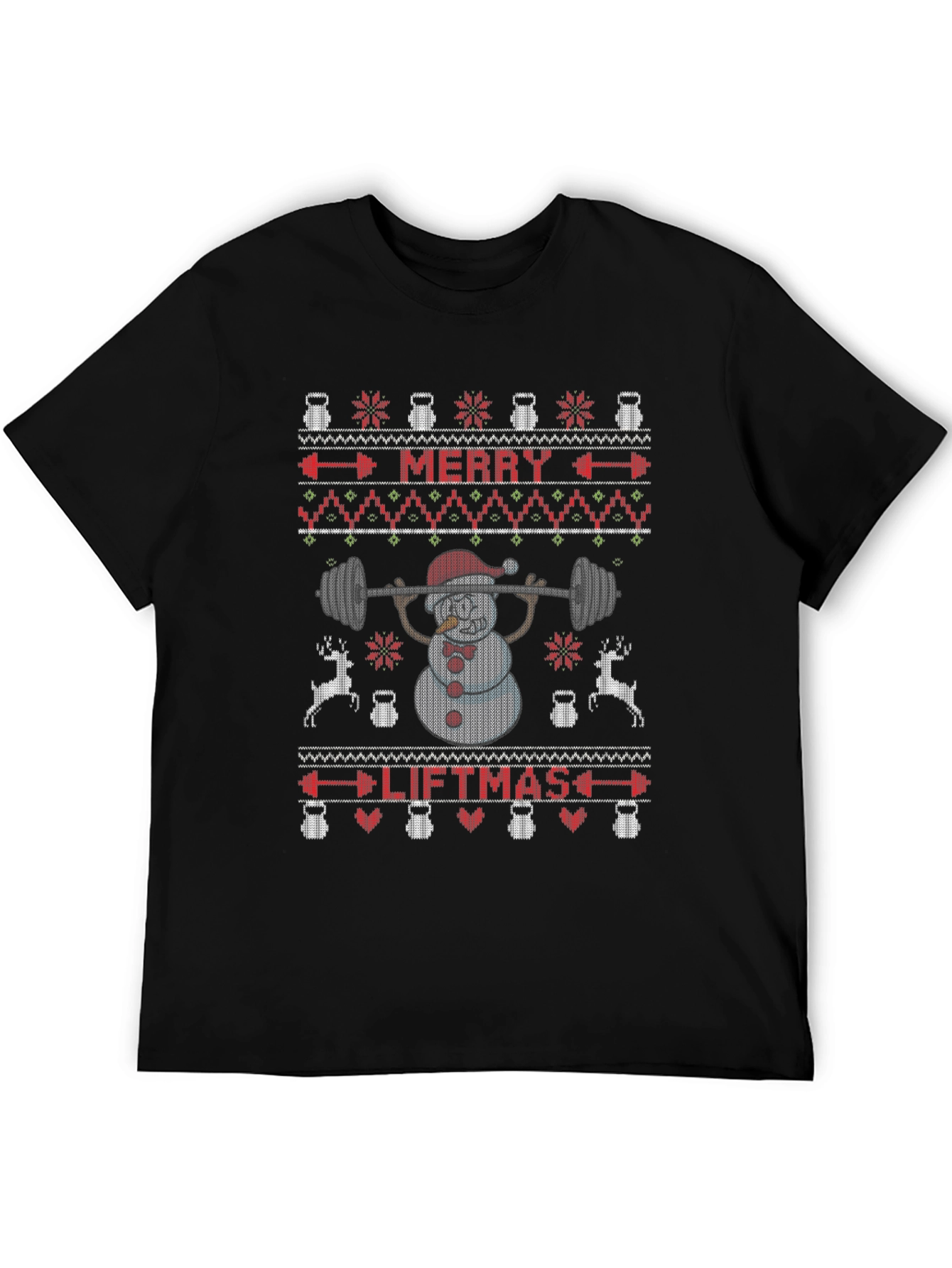 Merry Liftmas Ugly Christmas Sweater Style T-Shirt