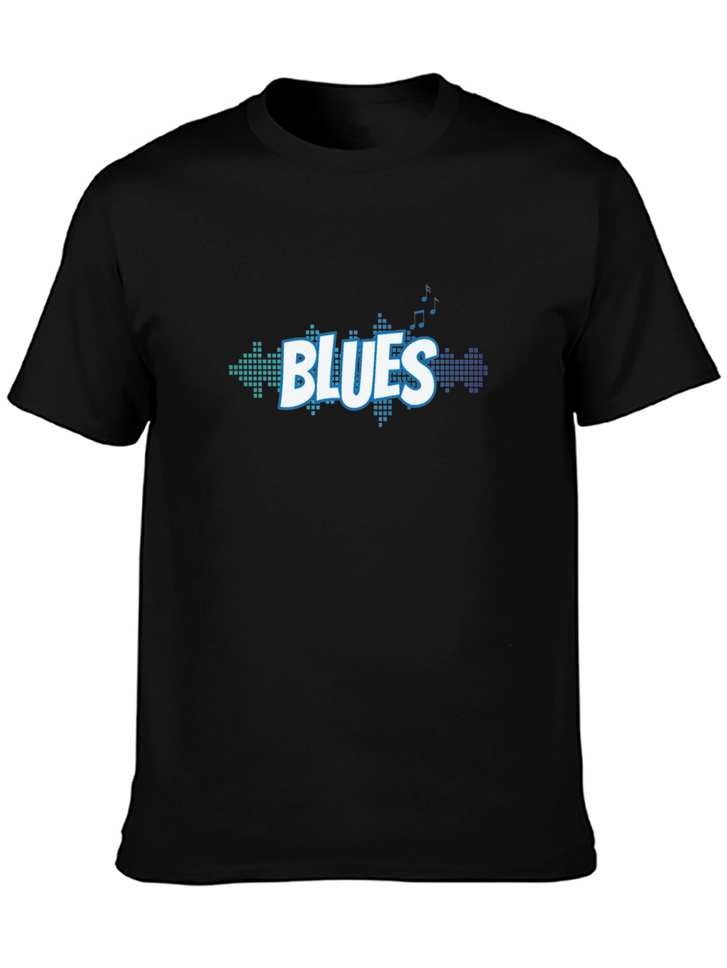Blues Music Graphic Tee - Black Cotton T-Shirt