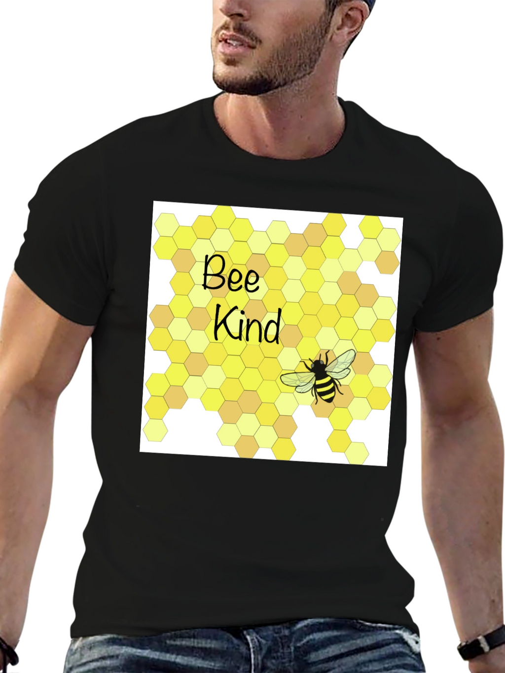 Bee Kind T-Shirt Honeycomb Graphic Tee