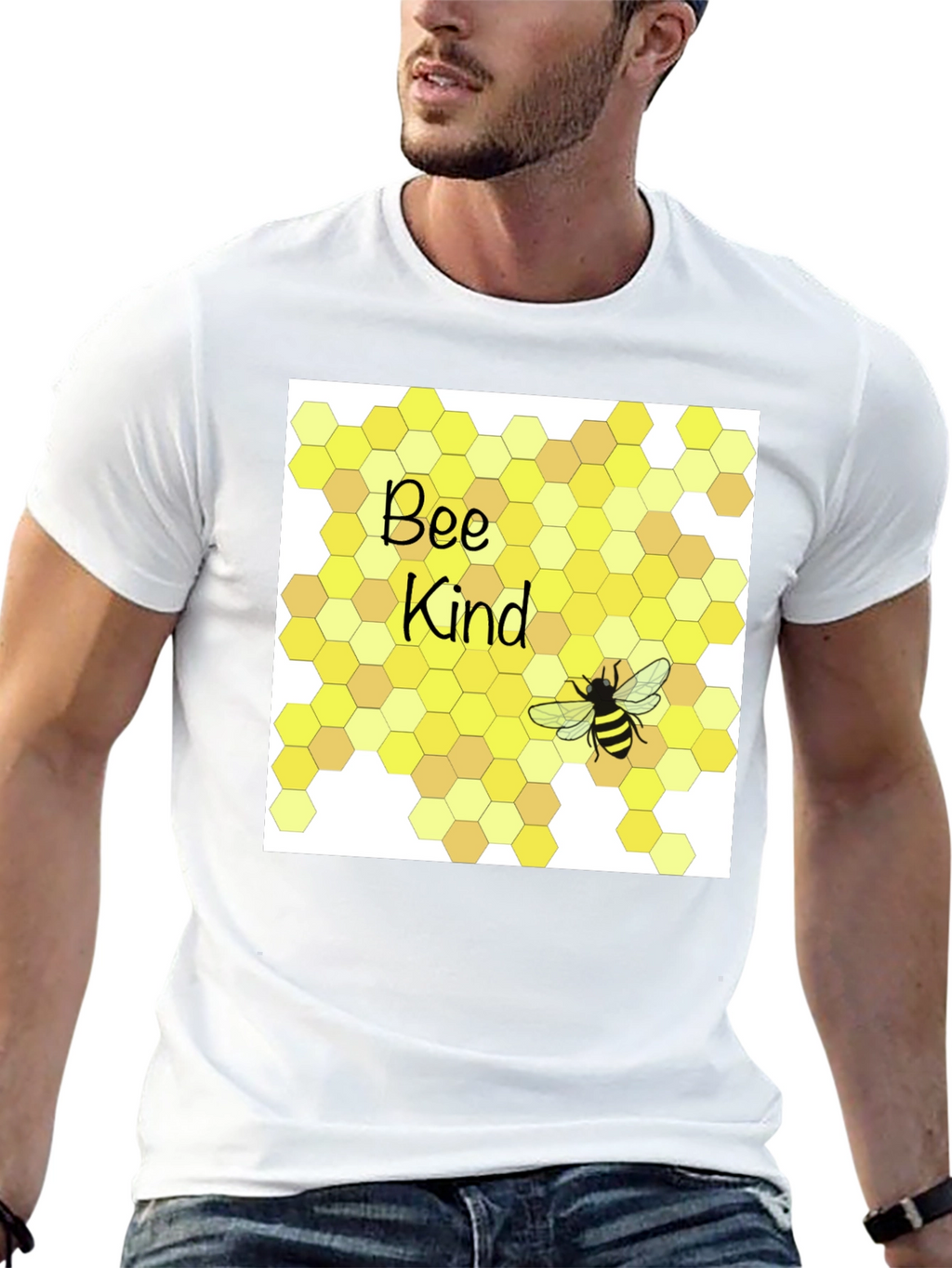 Bee Kind T-Shirt Honeycomb Graphic Tee