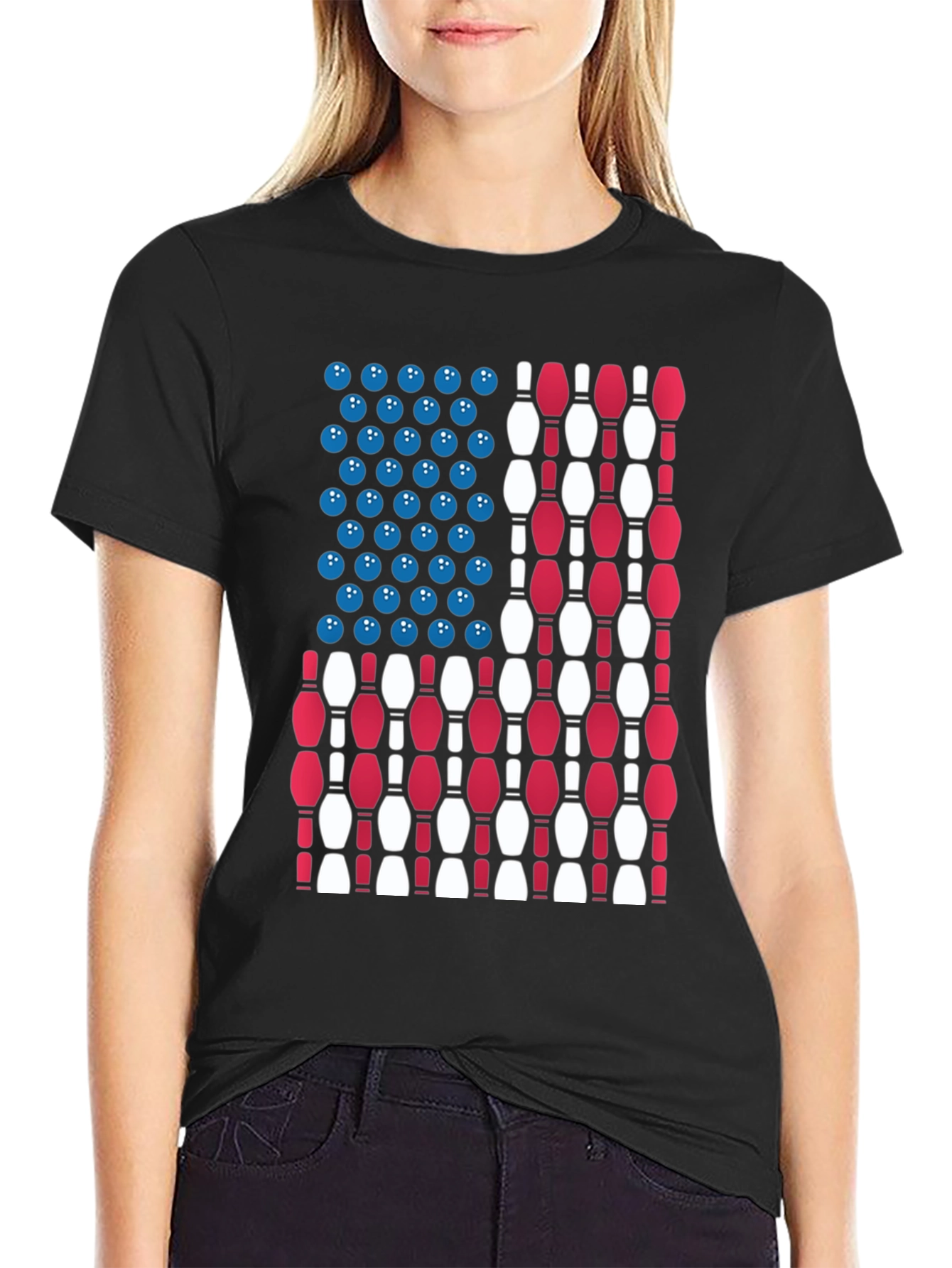 Bowling USA Flag T-Shirt Patriotic Apparel