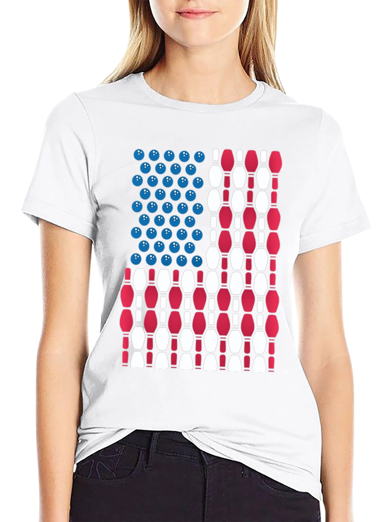 Bowling USA Flag T-Shirt Patriotic Apparel